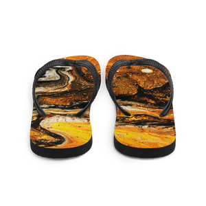 Yellow Orange Abstract Flip-Flops by Design Express