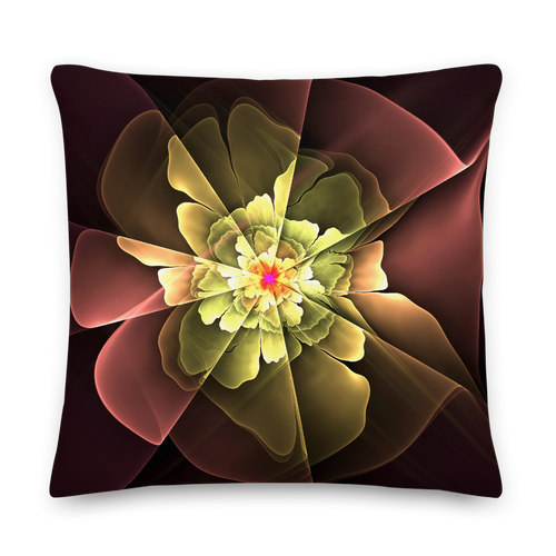 22×22 Abstract Flower 04 Square Premium Pillow by Design Express