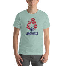 Heather Prism Dusty Blue / S America "Star & Stripes" Short-Sleeve Unisex T-Shirt by Design Express