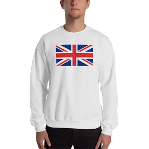 White / S United Kingdom Flag "Solo" Sweatshirt by Design Express