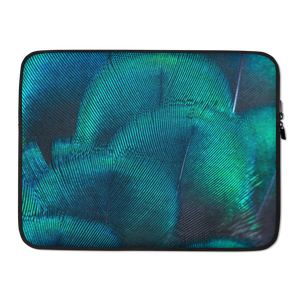 15 in Green Blue Peacock Laptop Sleeve by Design Express