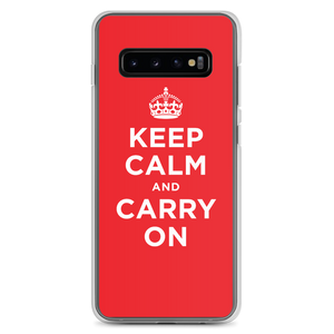 Samsung Galaxy S10+ Keep Calm and Carry On Red Samsung Case by Design Express