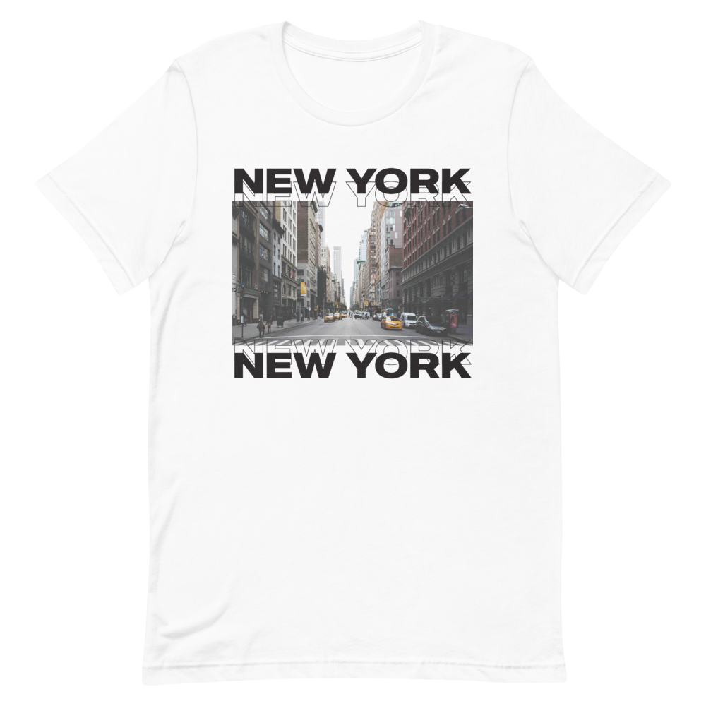 XS New York Front Unisex White T-Shirt by Design Express