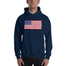 Navy / S United States Flag "Solo" Hooded Sweatshirt by Design Express