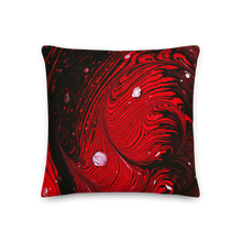 18×18 Black Red Abstract Square Premium Pillow by Design Express