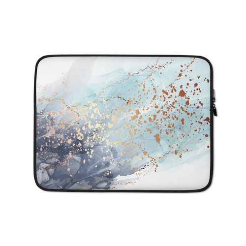 13 in Soft Blue Gold Laptop Sleeve by Design Express