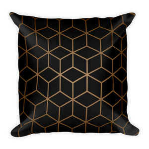 Diamonds Black Brown Radial Square Premium Pillow by Design Express