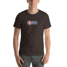 Brown / S USA "Rosette" Short-Sleeve Unisex T-Shirt by Design Express