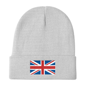 White United Kingdom Flag "Solo" Knit Beanie by Design Express
