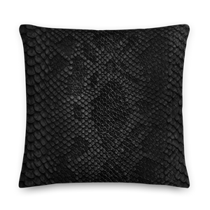 22×22 Black Snake Skin Square Premium Pillow by Design Express