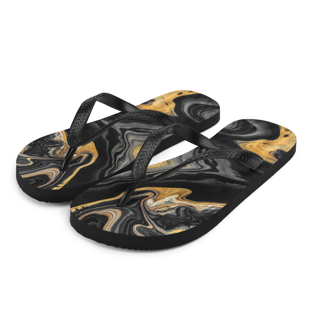 S Black Marble Flip-Flops by Design Express