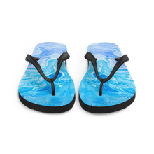 Blue Watercolor Marble Flip-Flops by Design Express