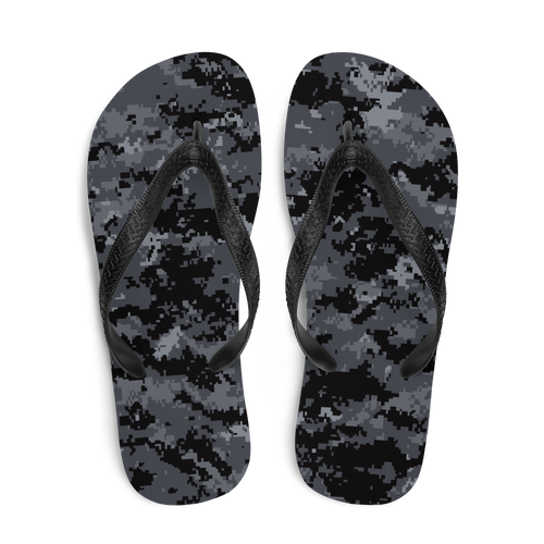 Dark Grey Digital Camouflage Flip-Flops by Design Express