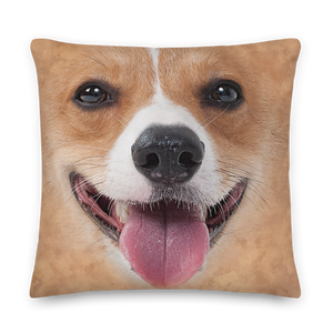 22×22 Corgi Dog Premium Pillow by Design Express