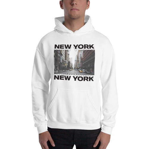 S New York Unisex White Hoodie by Design Express