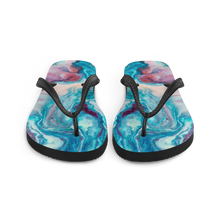 Blue Multicolor Marble Flip-Flops by Design Express