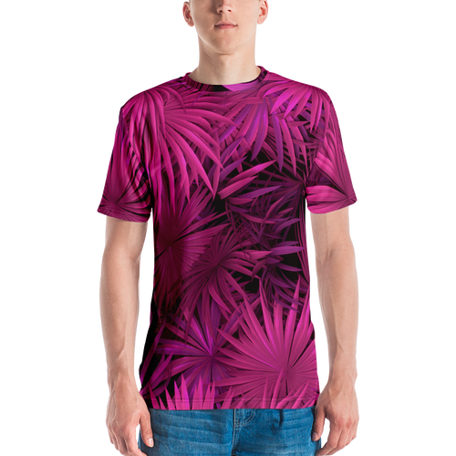 XS Pink Palm Men's T-shirt by Design Express