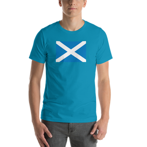 Aqua / S Scotland Flag "Solo" Short-Sleeve Unisex T-Shirt by Design Express