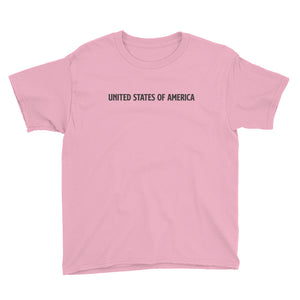 CharityPink / XS United States Of America Eagle Illustration Backside Youth Short Sleeve T-Shirt by Design Express