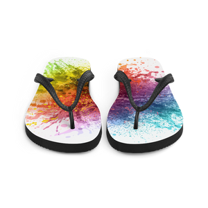 Rainbow Paint Splash Flip-Flops by Design Express