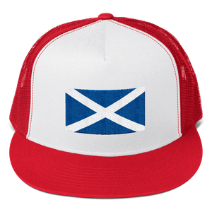 Red/ White/ Red Scotland Flag "Solo" Trucker Cap by Design Express
