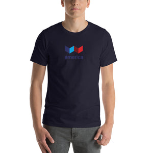 Navy / S United States "Squared" Short-Sleeve Unisex T-Shirt by Design Express