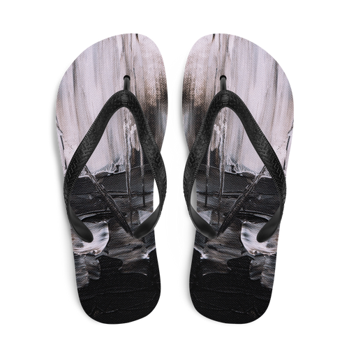 Black & White Abstract Painting Flip-Flops by Design Express