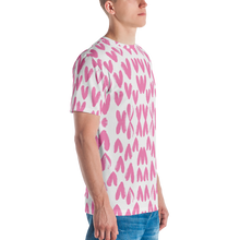 Pink Heart Pattern Men's T-shirt by Design Express