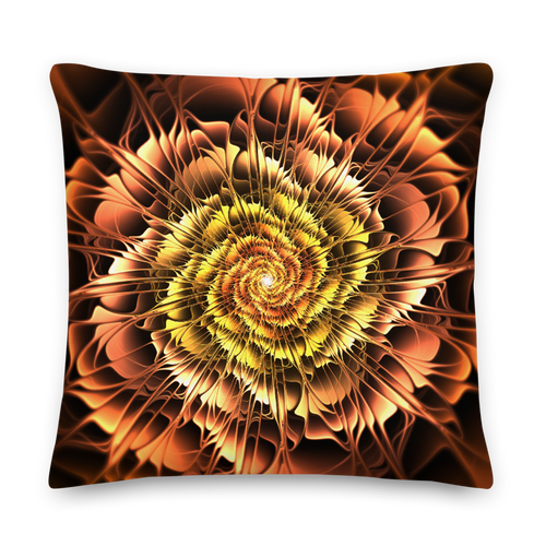 22×22 Abstract Flower 01 Square Premium Pillow by Design Express