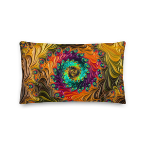 Default Title Multicolor Fractal Rectangle Premium Pillow by Design Express