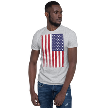 Sport Grey / S US Flag Distressed Short-Sleeve Unisex T-Shirt by Design Express