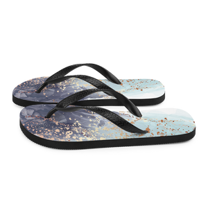 Soft Blue Gold Flip-Flops by Design Express