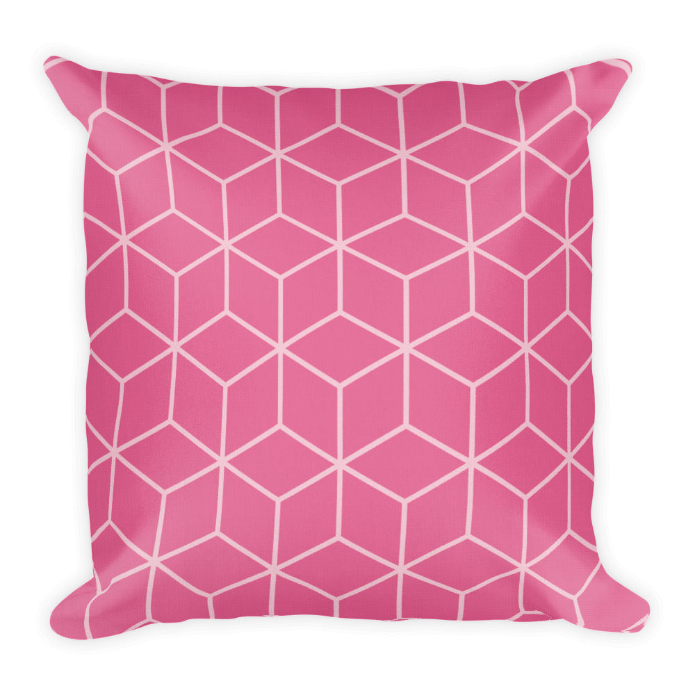 Default Title Diamonds Candy Pink Square Premium Pillow by Design Express