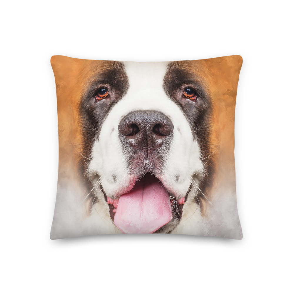 18×18 Saint Bernard Dog Premium Pillow by Design Express