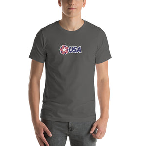 Asphalt / S USA "Rosette" Short-Sleeve Unisex T-Shirt by Design Express