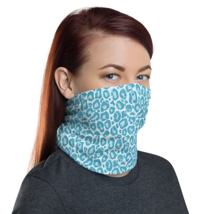 Teal Leopard Print Neck Gaiter Masks by Design Express