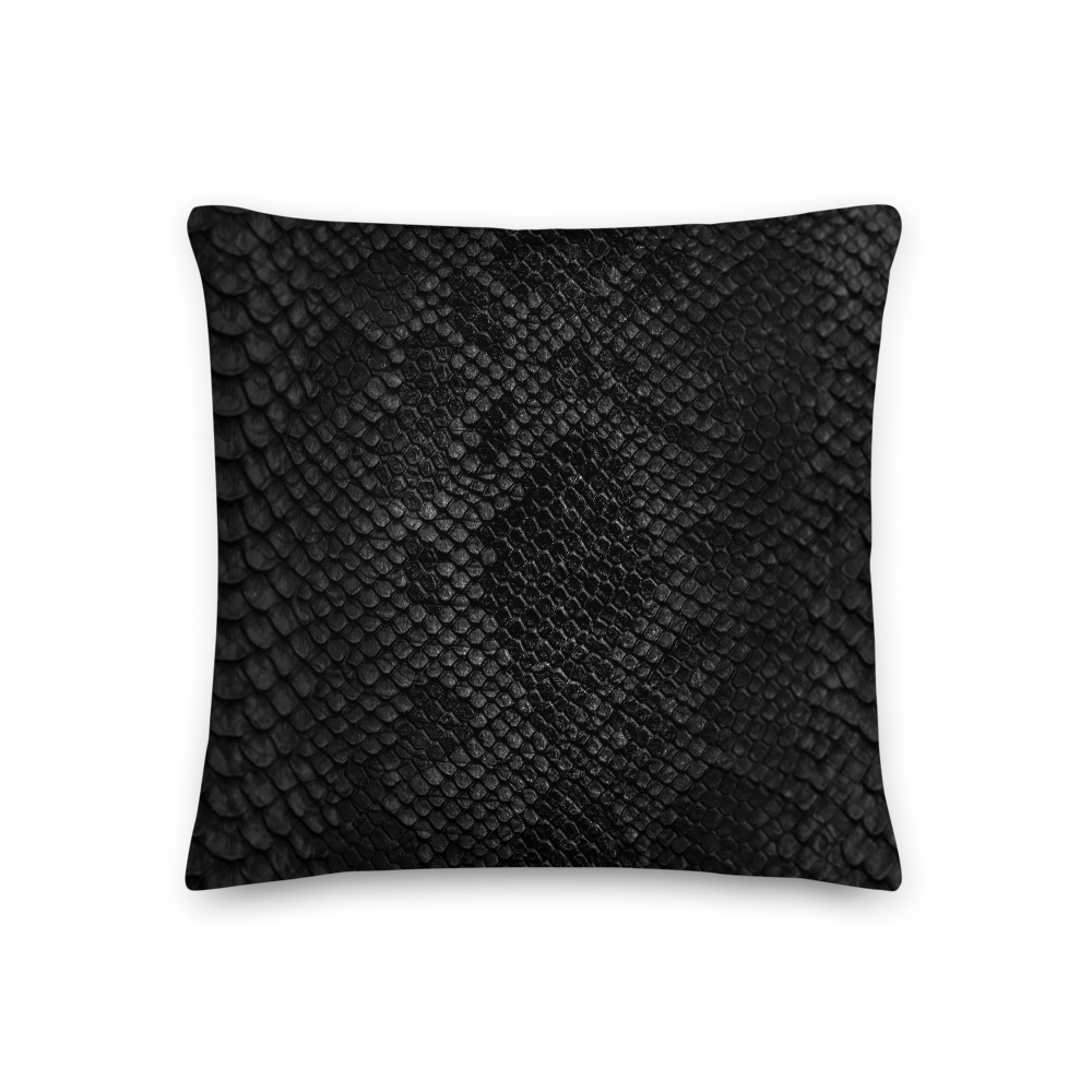 18×18 Black Snake Skin Square Premium Pillow by Design Express