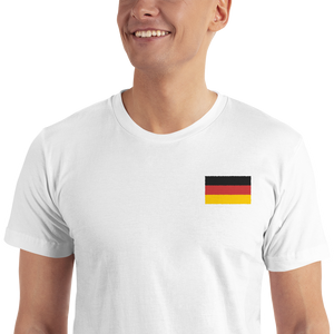 White / S Germany Flag Embroidered T-Shirt by Design Express