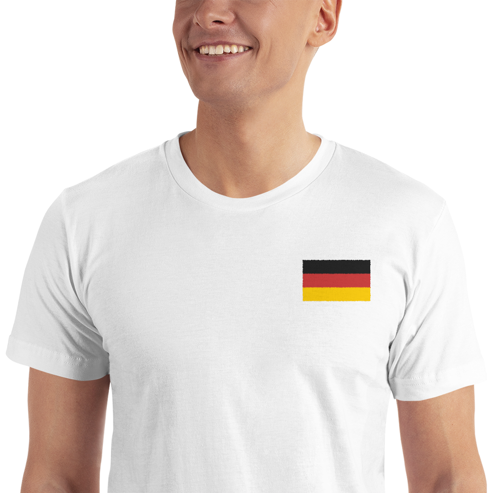 White / S Germany Flag Embroidered T-Shirt by Design Express