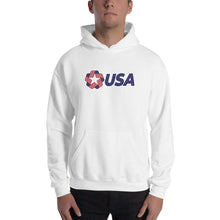 White / S USA "Rosette" Hooded Sweatshirt by Design Express