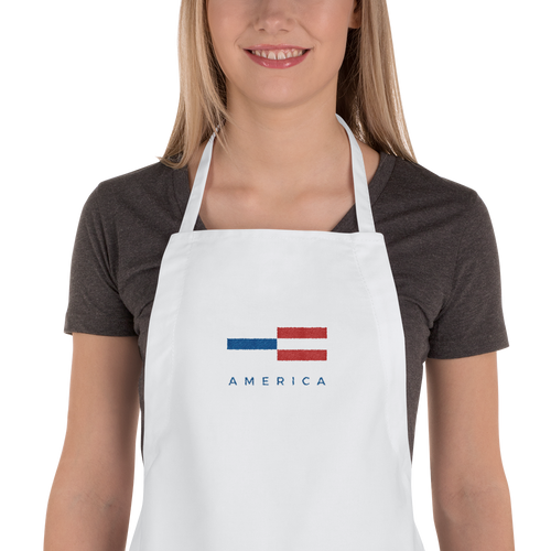 Default Title America Tower Pattern Embroidered Apron by Design Express