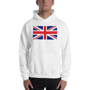 White / S United Kingdom Flag "Solo" Hooded Sweatshirt by Design Express