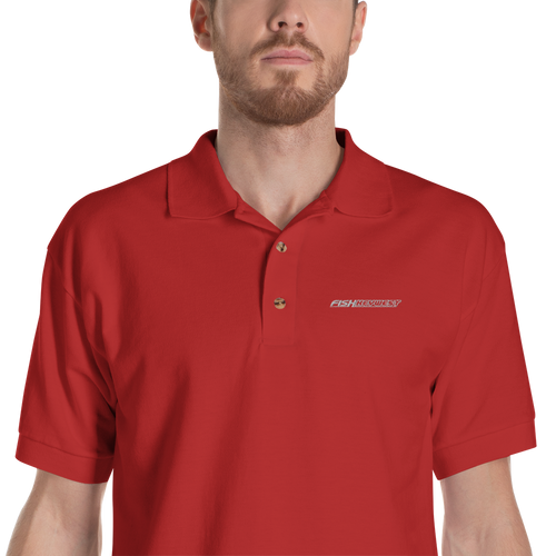 Red / S Fish Key West Embroidered Polo Shirt by Design Express