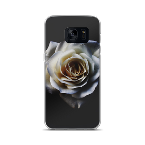 Samsung Galaxy S7 White Rose on Black Samsung Case by Design Express