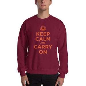 Maroon / S Keep Calm and Carry On (Orange) Unisex Sweatshirt by Design Express