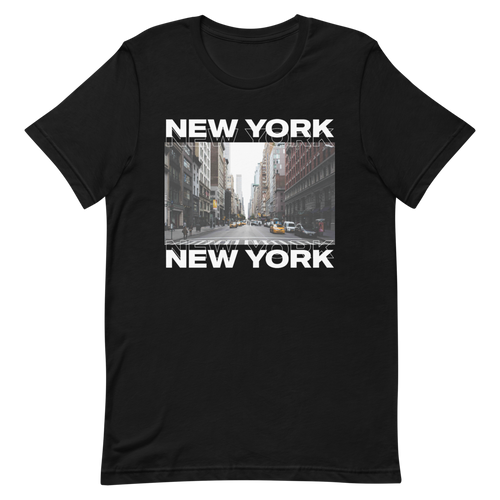XS New York Front Unisex Black T-Shirt by Design Express