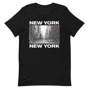 XS New York Front Unisex Black T-Shirt by Design Express