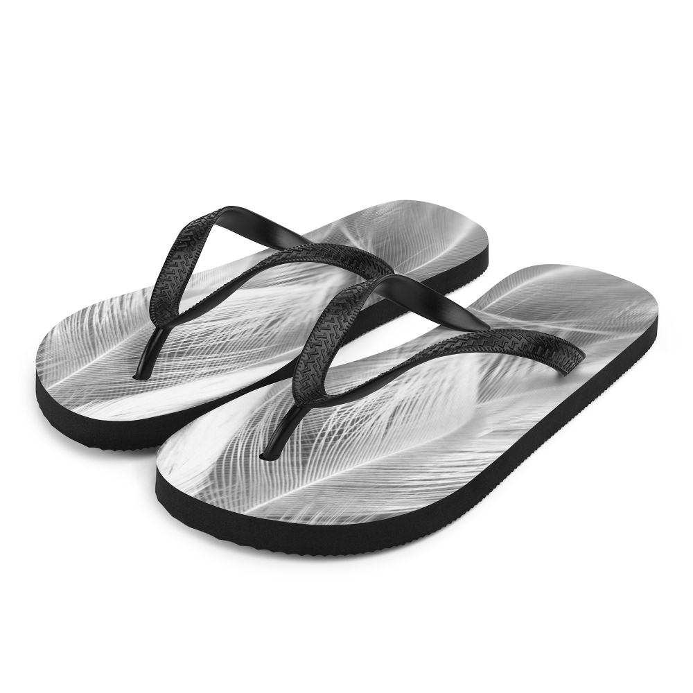 S White Feathers Flip-Flops by Design Express