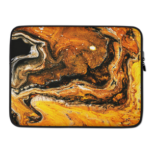 15 in Yellow Orange Abstract Laptop Sleeve by Design Express