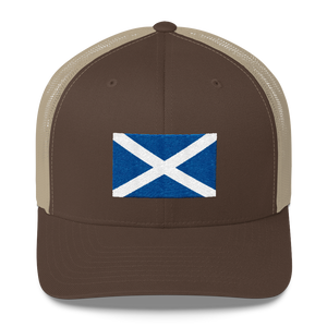 Brown/ Khaki Scotland Flag "Solo" Trucker Cap by Design Express
